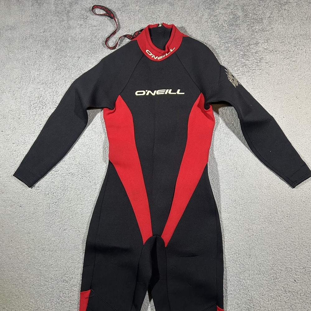 Y2k O'Neill Unisex Reactor Full Wetsuit 3/2mm Size 12 Black Red